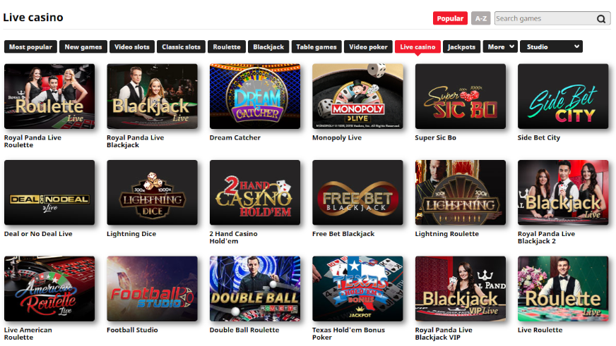 Live casino online